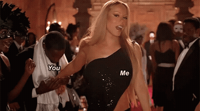 Woman In Black Dress With You And Me On Shoulder GIF