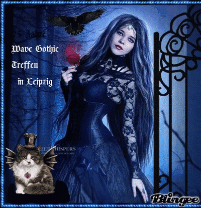 Woman In Black Gothic Dress 25 Jahre Wave Gothic Treffen In Leipzig GIF