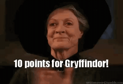 Woman In Black Hat Applauding 10 Points For Gryffindor GIF