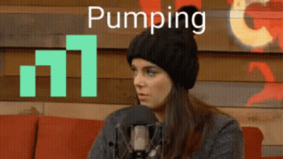 Woman In Black Hat Sitting At Microphone Saying Pumping GIF