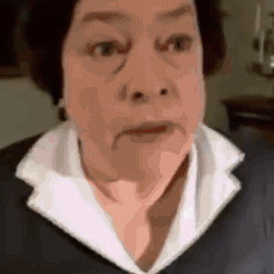 Woman In Black Jacket And White Collar GIF