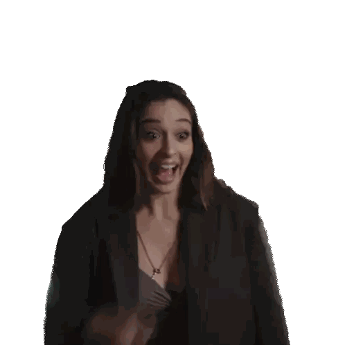 Woman In Black Jacket Making Funny Face Sticker
