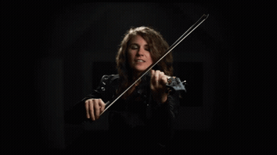 Woman In Black Jacket Playing Violin GIF
