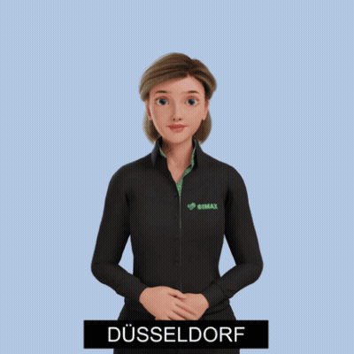 Woman In Black Jacket Saying Düsseldorf GIF