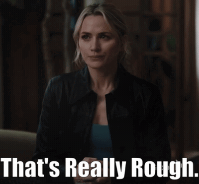 Woman In Black Jacket Saying That's Really Rough GIF