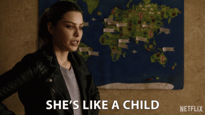 Woman In Black Jacket Says Like A Child GIF