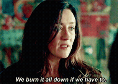 Woman In Black Jacket Says We Burn It All Down If We Have To GIF