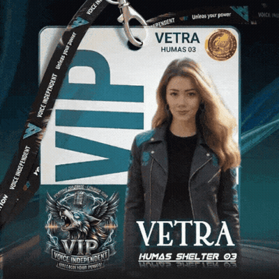Woman In Black Jacket With Vetra Lanyard GIF