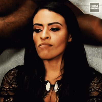 Woman In Black Lace Top With Diva GIF