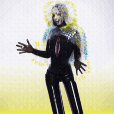Woman In Black Latex Suit GIF