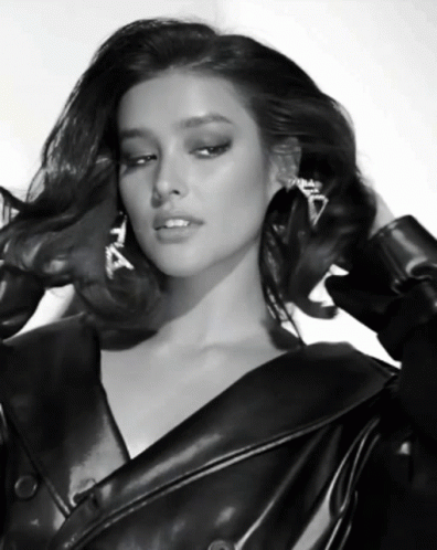 Woman In Black Leather Jacket GIF
