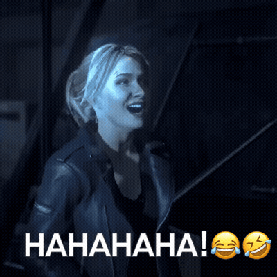 Woman In Black Leather Jacket Laughing Hahaha GIF