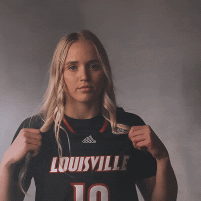 Woman In Black Louisville Jersey GIF