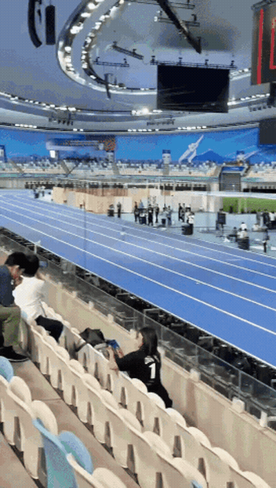Woman In Black Number 1 Shirt In Stadium Stands GIF