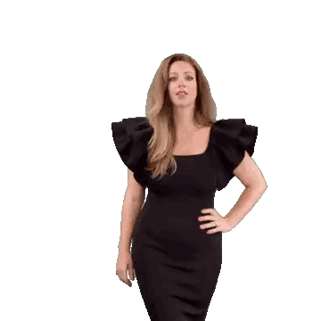 Woman In Black Ruffled Dress Sticker