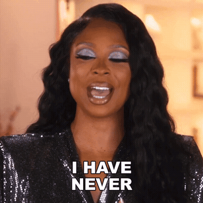 Woman In Black Sequined Jacket Saying Never GIF