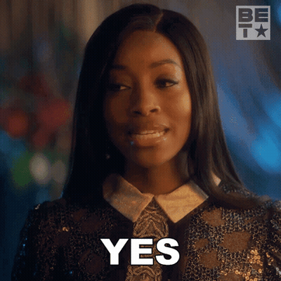 Woman In Black Sequined Jacket Saying Yes GIF