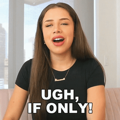 Woman In Black Shirt And Necklace Saying Ugh If Only GIF