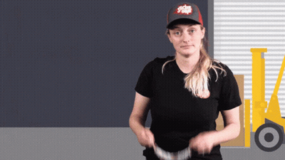 Woman In Black Shirt And Yoplait Hat GIF