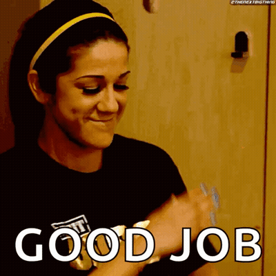 Woman In Black Shirt Clapping Says Good Job GIF