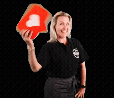 Woman In Black Shirt Holding Red Heart Icon GIF