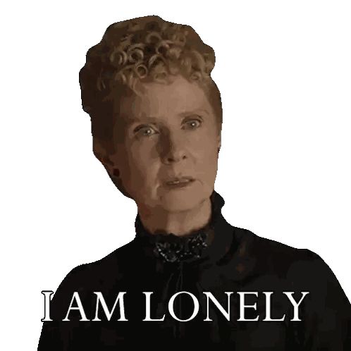 Woman In Black Shirt I Am Lonely Sticker