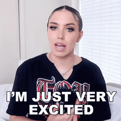 Woman In Black Shirt I'm Just Very Excited GIF