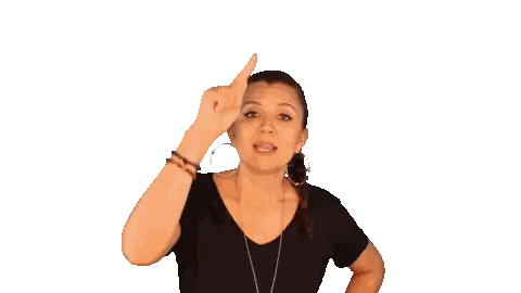 Woman In Black Shirt Making Point Sticker