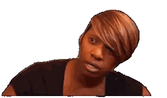 Woman In Black Shirt Making Silly Face Sticker