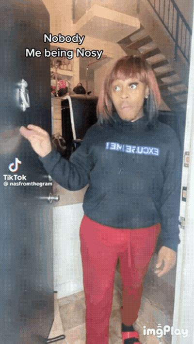 Woman In Black Shirt Nobody Being Nosy GIF