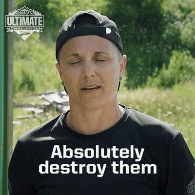 Woman In Black Shirt Saying Absolutely Destroy Them GIF