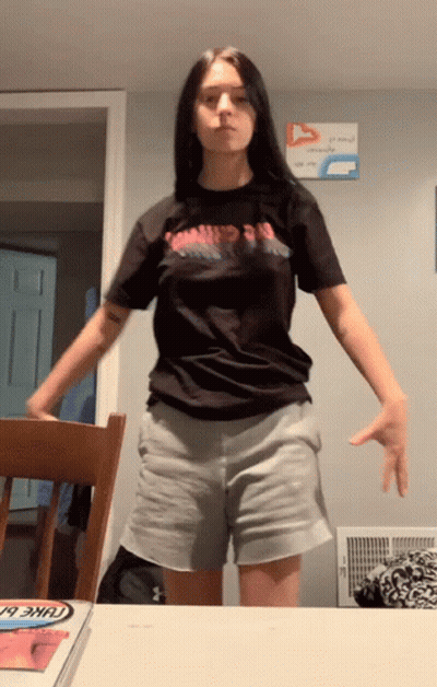 Woman In Black Shirt Saying Almost Gone GIF