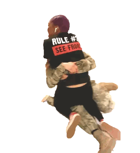 Woman In Black Shirt Saying Rule #1 Sticker