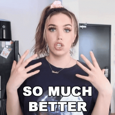 Woman In Black Shirt Saying So Much Better GIF