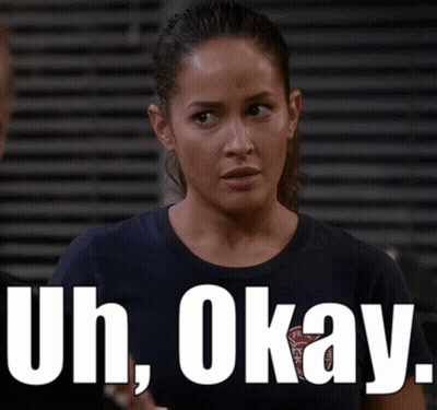 Woman In Black Shirt Saying Uh Okay GIF