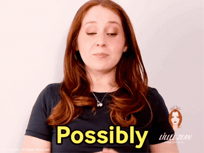 Woman In Black Shirt Says Possibly GIF