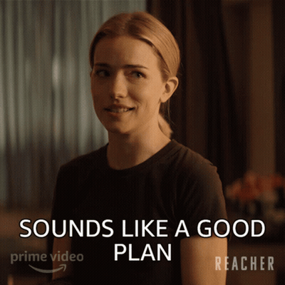 Woman In Black Shirt Smiling Says Sounds Like A Good Plan GIF
