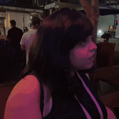 Woman In Black Shirt Smiling Shagarita GIF