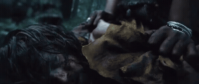 Woman In Black Shirt Standing In Woods At Night GIF
