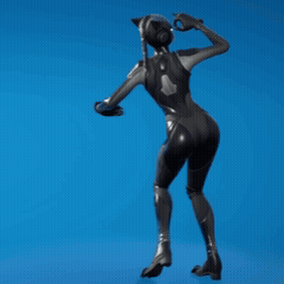 Woman In Black Suit On Blue Background GIF