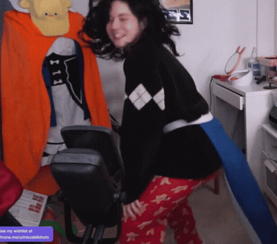 Woman In Black Sweater And Red Pants Dancing See My Wishlist GIF
