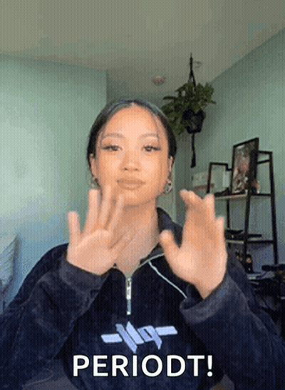 Woman In Black Sweatshirt Saying Periodt GIF