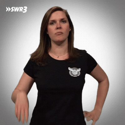 Woman In Black T-Shirt With SWR3 GIF