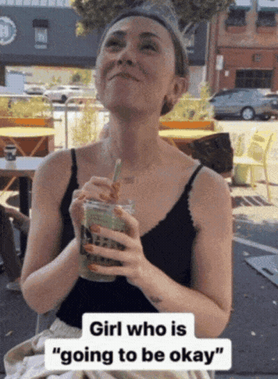 Woman In Black Tank Top Drinking Green Drink With Straw GIF