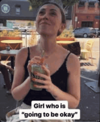 Woman In Black Tank Top Drinking Green Smoothie GIF