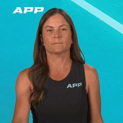 Woman In Black Tees Showing Two Fingers GIF