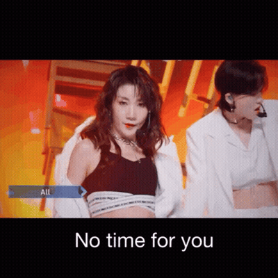 Woman In Black Top Next To Man In White Suit No Time For You GIF