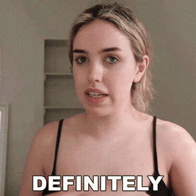 Woman In Black Top Saying Definitely GIF