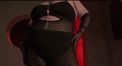 Woman In Black Top With Chain Smiling GIF
