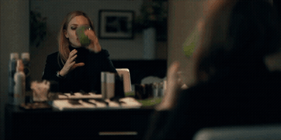 Woman In Black Turtleneck Drinking Green Smoothie GIF